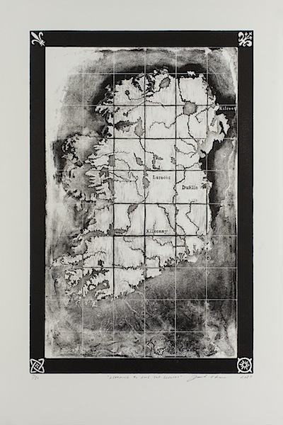 David O´Kane: Learning to Love Our Country, 2017, 
manière noire lithograph, motif size 32 x 21.5 cm, paper size 56 x 38 cm, 
edition 3 of 10. From the series A Modest Proposal. 
Inspired by Jonathan Swift.

